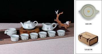 交通銀行 歸牧圖汝窯茶具定制