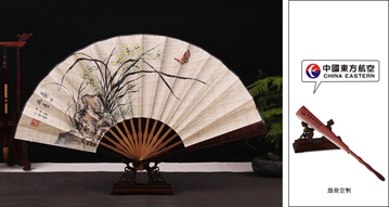 中國(guó)東方航空 蘭吐幽香夏布扇定制